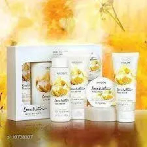 oriflame sweden nature facial kit glow milk, honey & turmeric 450 ml