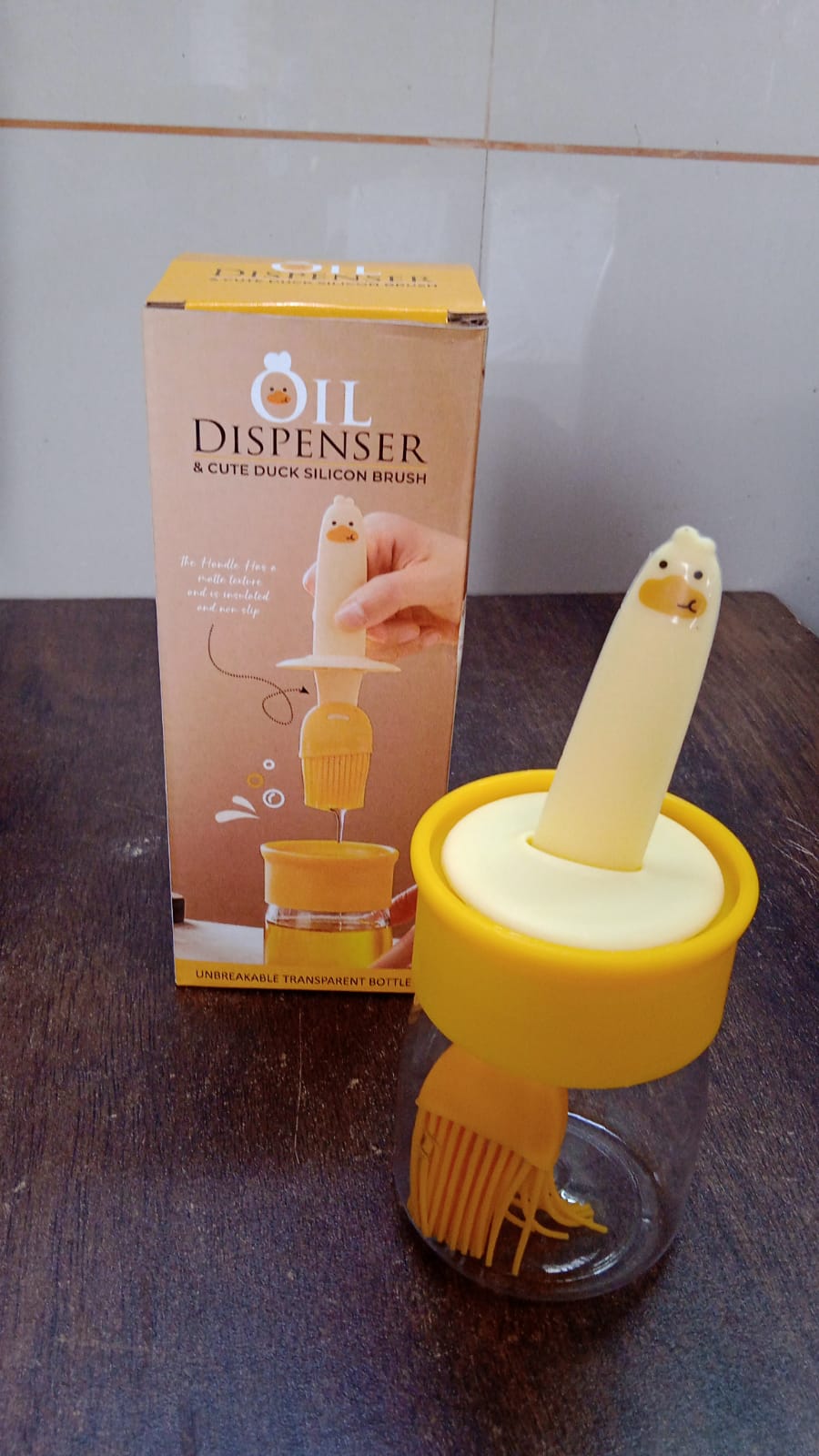 2 in 1 Oil Dispenser Bottle with Silicone Basting Brush (1 Set) - Springkart