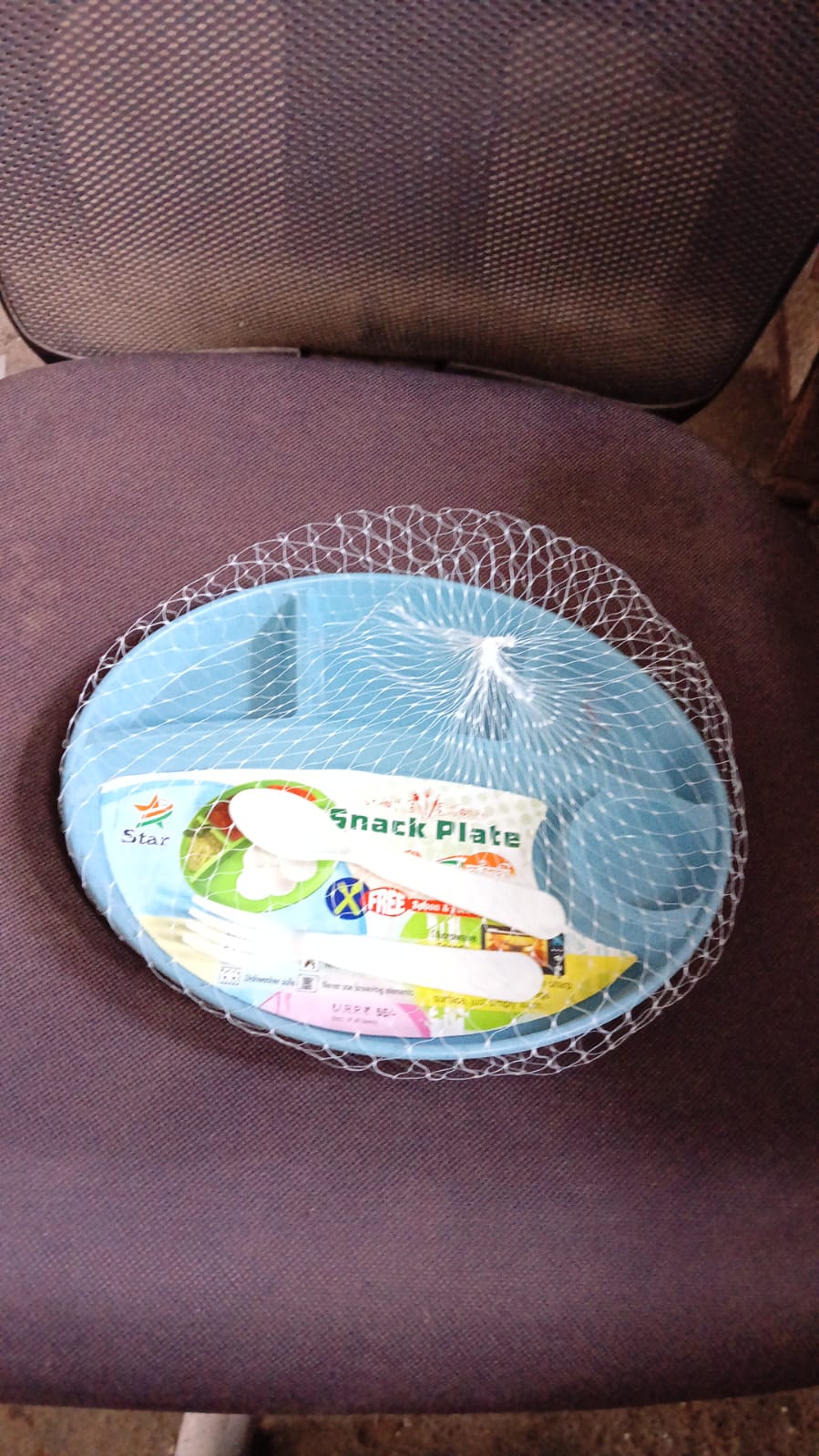 Plastic Food Plates / Biodegradable 5 Compartment Plate With Spoon for Food Snacks / Nuts / Desserts Plates for Kids, Reusable Plates for Outdoor, Camping, BPA-free (1 Pc) - Springkart