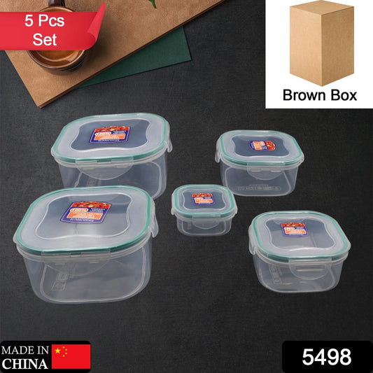 Kitchen Containers Set, Fridge Storage Boxes, Plastic Containers for Kitchen Organizer, Kitchen Accessories Items for Storage Organizer, Snap-Seal (lunch box/storage organizer) (5 Ps Set) - Springkart