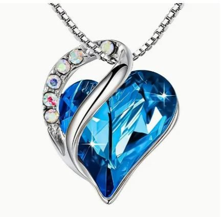 Love Pendant Ocean Heart Artificial Rhinestone Pendant - Springkart