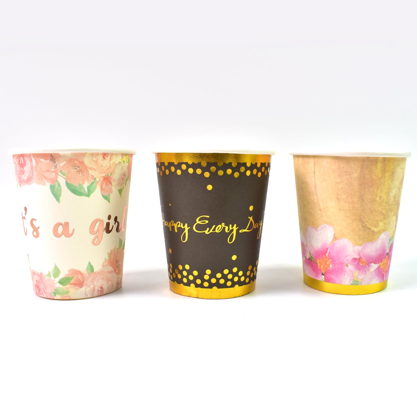 Disposable Paper Cups Disposable Tea Coffee Cups (3 Pcs Set Mix Color) - Springkart