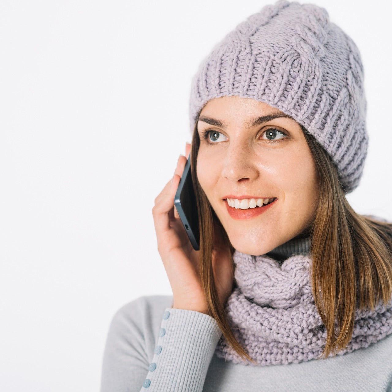 Cap for Winter Woolen Knitted Black Inside Fur Caps - Springkart