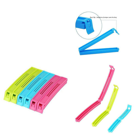 Plastic Snack Bag Clip Sealer Set (18 Pcs, Multicolour) - Springkart
