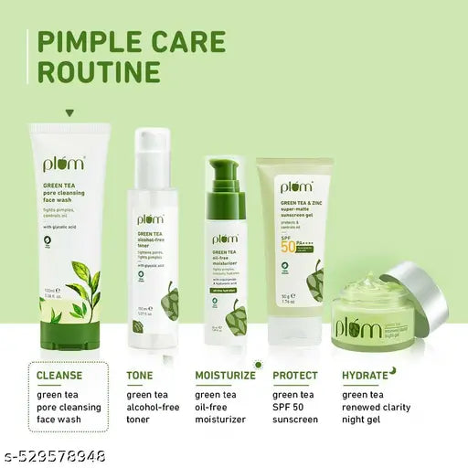 Plum Green Tea Pore Cleansing Face Wash| Acne-Prone Skin | Controls Oil 100ml + Freebie Niacinamide Sunscreen 15g