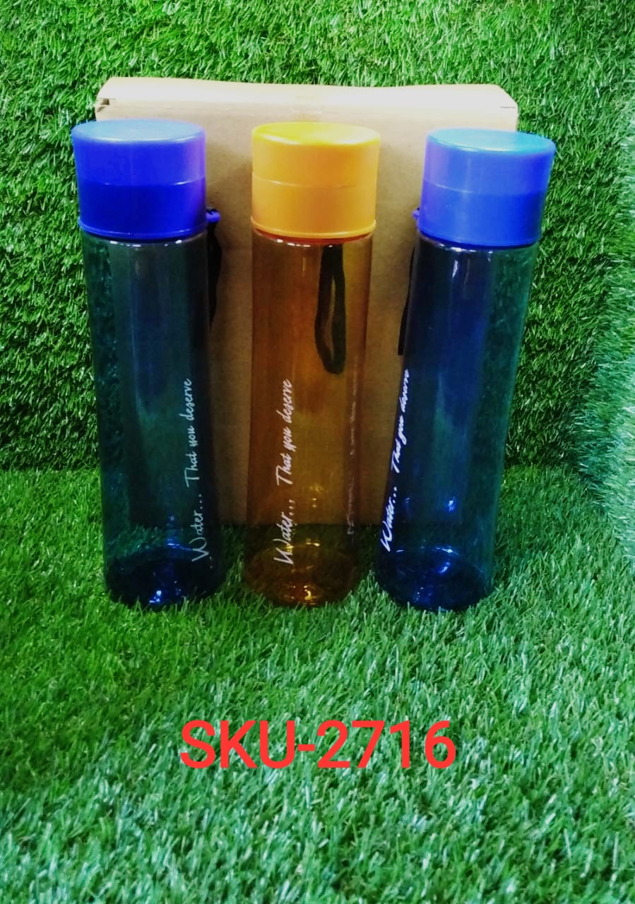 Unbreakable, Leakproof, Durable, BPA Free, Non-Toxic Plastic Water Bottles, 1 Litre (Pack of 3, Assorted Color) - Springkart