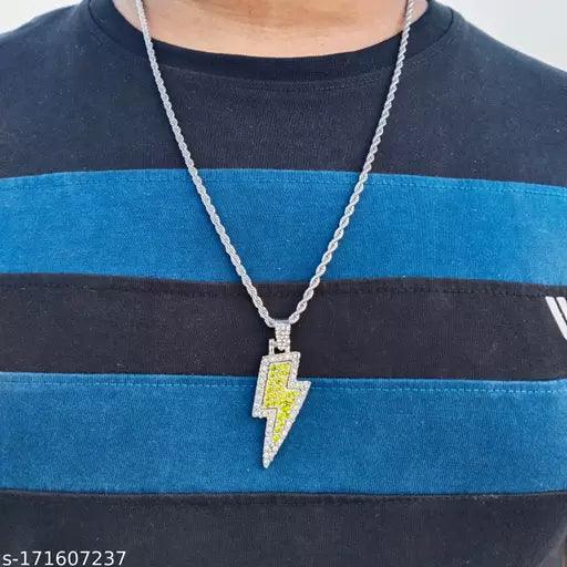 Stylish Iced Out Men Silver Stainless Steel Chain (Pack-1) - Springkart