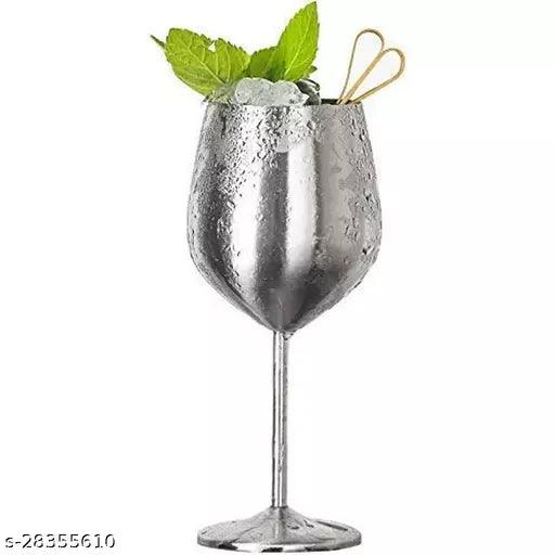 Set of 2 Stainless Steel Goblet (Wine) Glass - Springkart