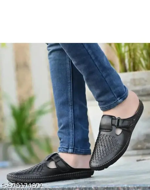 Martin Scott Italian fashion Stylish Sandal for Mens-Black - Springkart