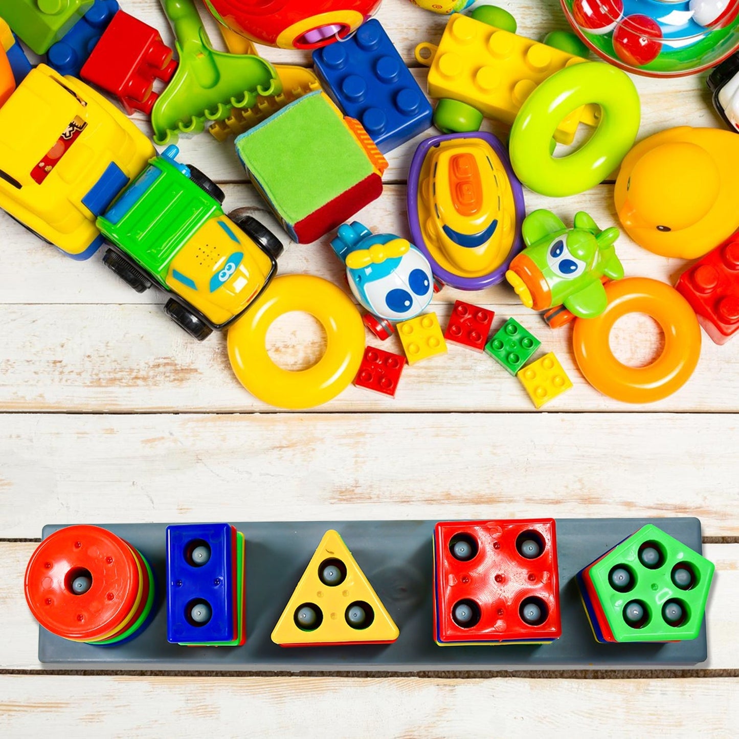 Geometric Brick - 5 Angle Matching Column Blocks for Kids - Preschool Educational Learning Toys. - Springkart