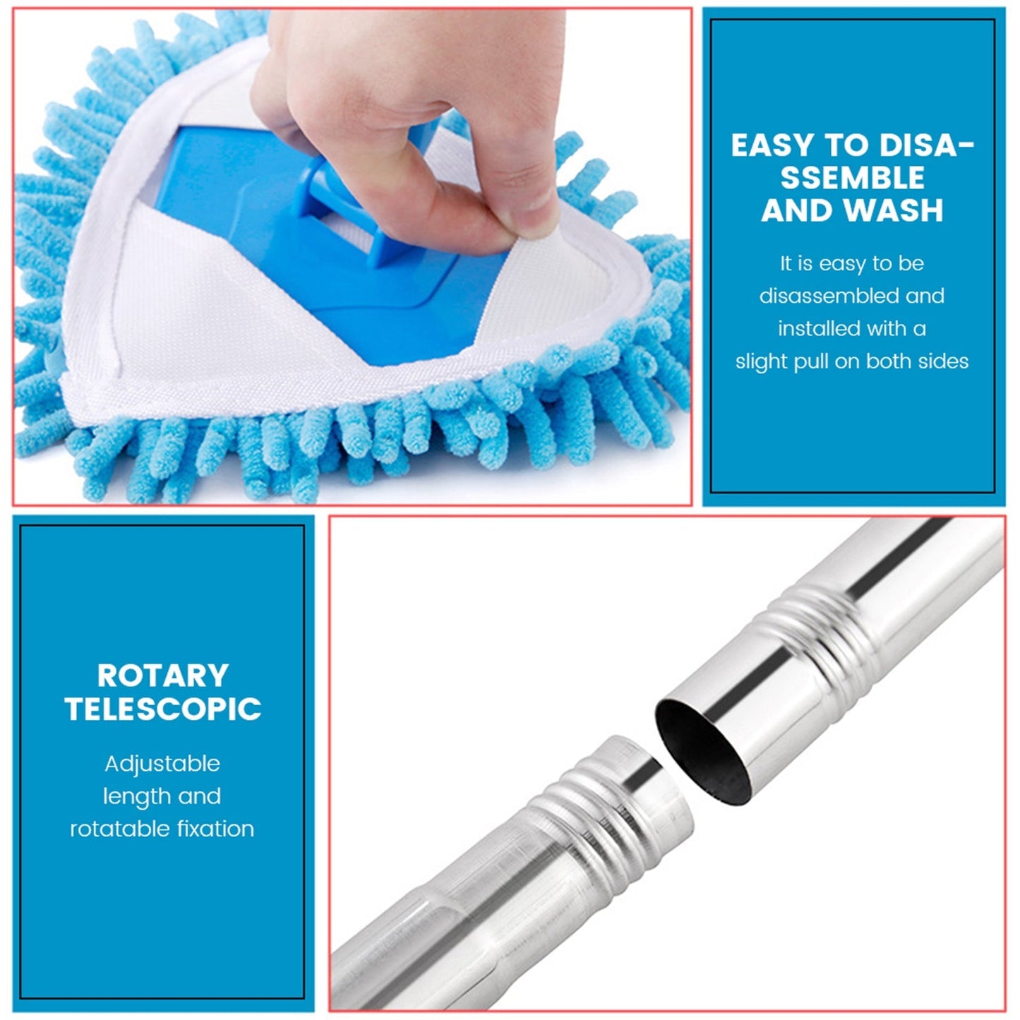 Rotatable Triangle Mop with Long Handle - Springkart