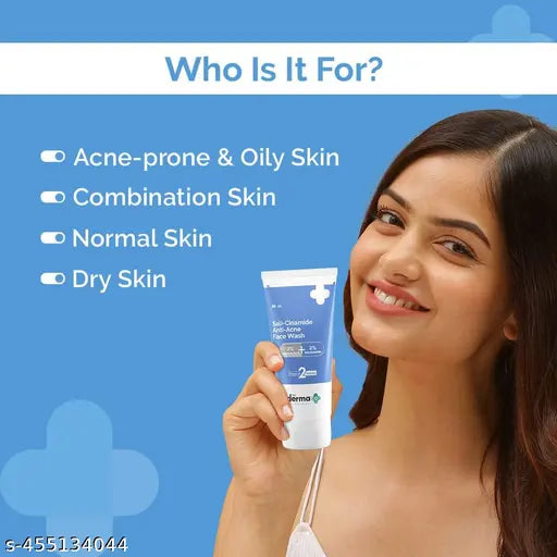 Derma Co Sali-Cinamide Anti-Acne Face Wash with 2% Salicylic Acid & 2% Niacinamide - 80ml (Pack of 2)