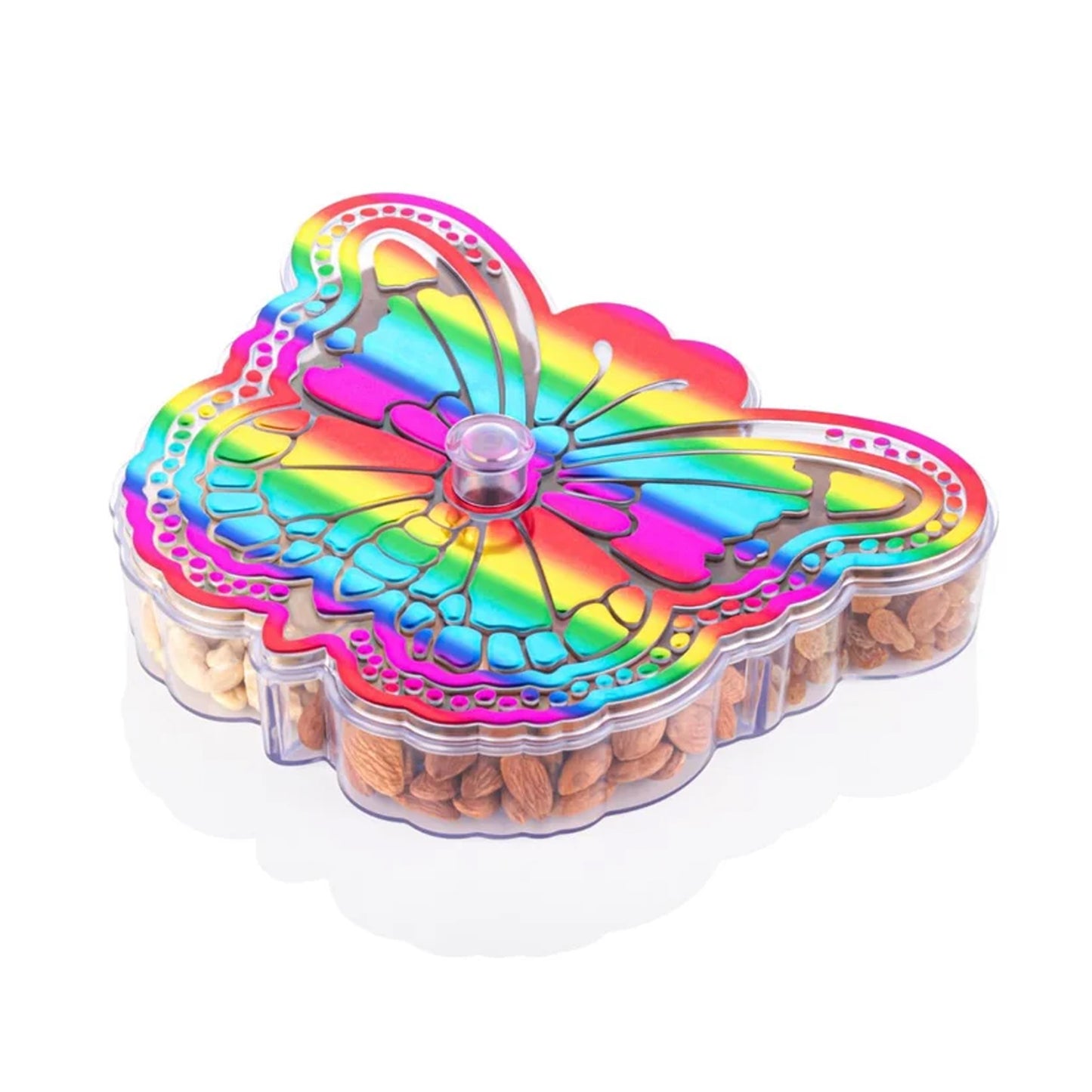 Butterfly Shape 4 Compartment Multipurpose Box Dry Fruit Box (1 Pc) - Springkart