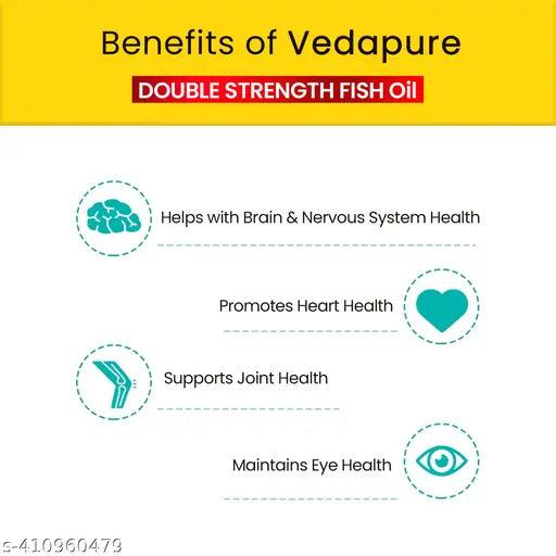 Fish Oil Omega-3 Double Strength for Heart, Brain & Muscle function & multivitamin for Energy, Stamina, & Immunity COMBO PACK - Springkart
