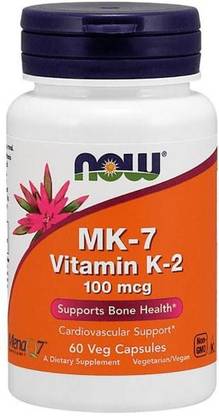 Now Foods MK-7, Vitamin K-2, 100 mcg, 60 Veg Capsules (60 No)