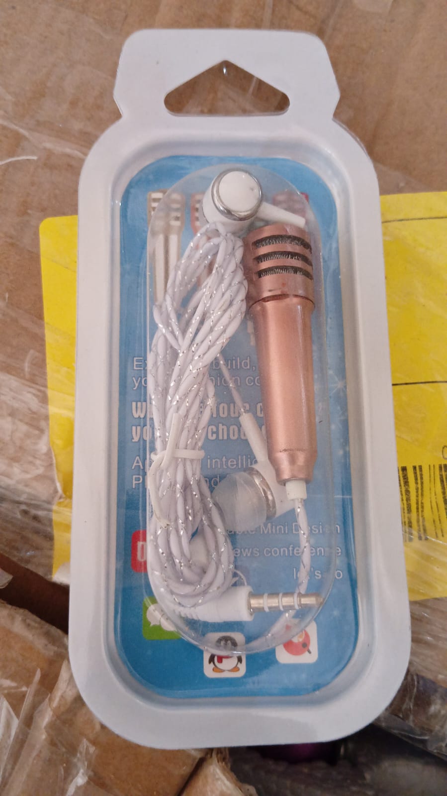 Mini Microphone Mic with Earphone for Voice Recording, Mike Mic Microphone with Handsfree for Mobile Computer, Headphone Handfree Earphone Usb Microphone Vocal Gift Miniature Children (1 Pc) - Springkart