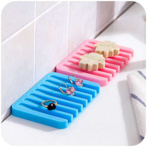 Silicone Soap Holder Soap Dish Stand Saver Tray Case for Shower - Springkart