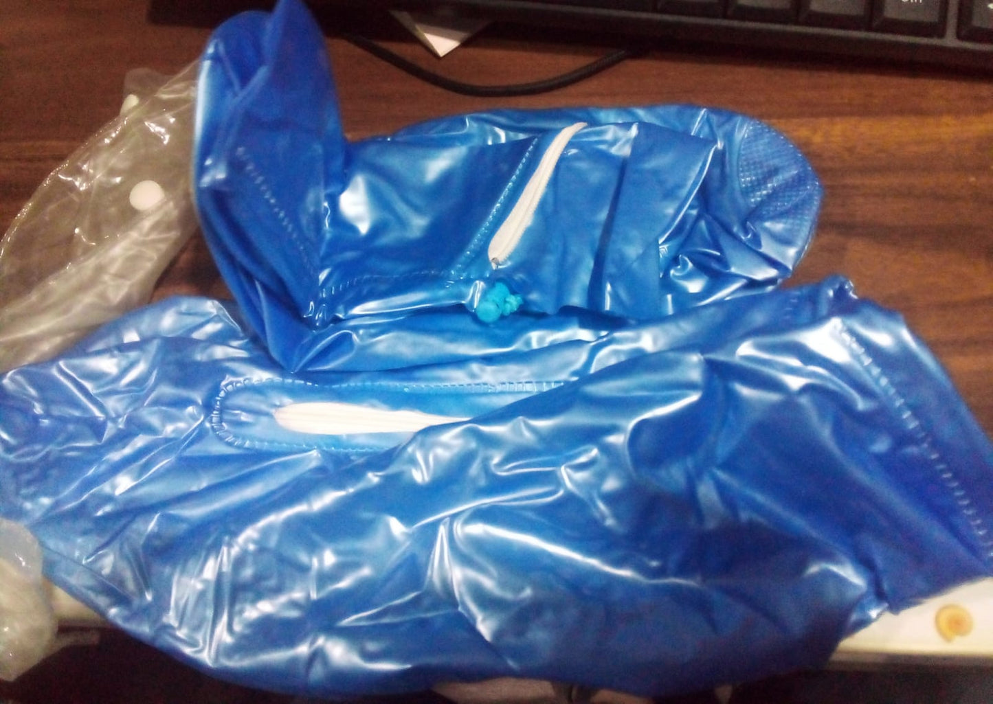 Plastic Shoes Cover Reusable Anti-Slip Boots Zippered Overshoes Covers Transparent Waterproof Snow Rain Boots for Kids / Adult Shoes, for Rainy Season (1 Pair / Blue) - Springkart