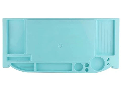 Desktop Organizer Rack Office Supply Holder/Office Computer Desk Supply Caddy Tray/Anti Dust Shelf Over Keyboard - Blue