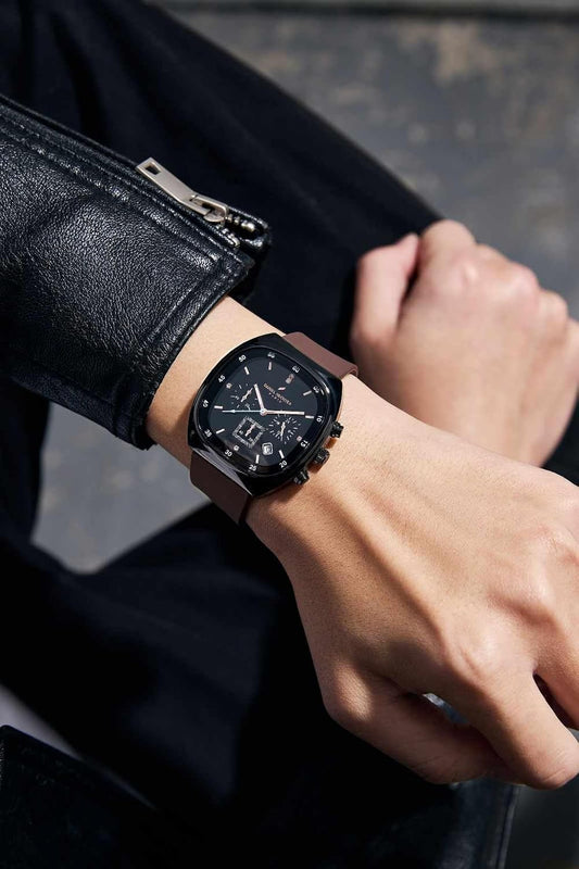 Daniel Hechter Paris Bercy Collection Modern Chronograph Watch for Men with Square Dial and Silicon Band-DHM1001