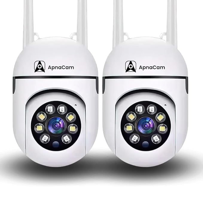 Smart Wi-fi Wireless IP CCTV Security Camera Light Vision, Remote Indoor 1080p V380 Pro App 360 Degree Watch Live Streaming Mini Dome PTZ Camera(Pack of 2)