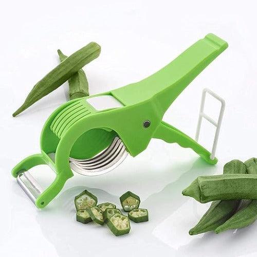 XML 2 in 1 Vegetable and Fruit Multi Cutter, Peeler, Slicer Easy Slicing Sharp Stainless Steel 5 Blade Multifunctional Kitchen Tool (Pack of 1) - Springkart