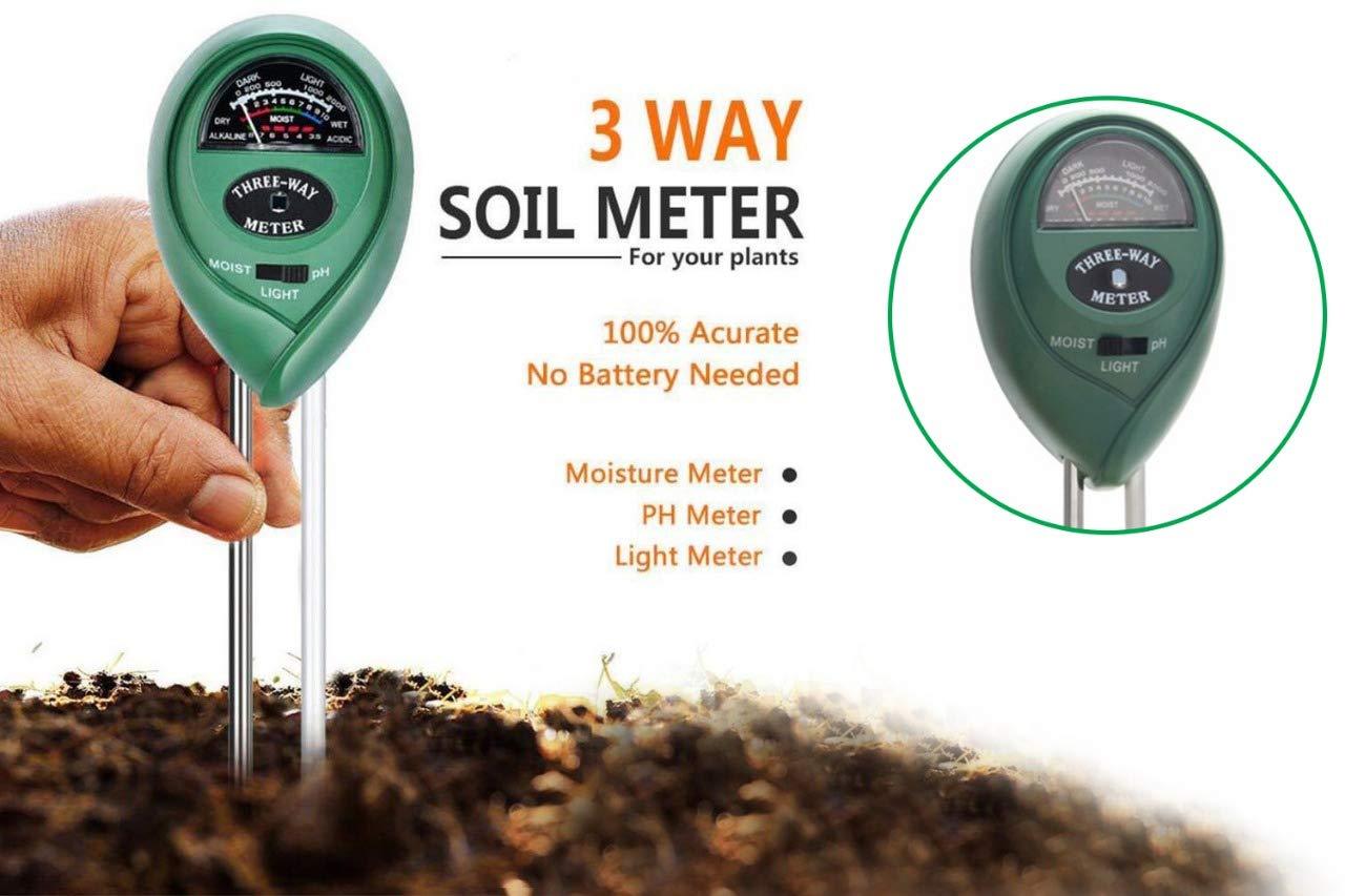 Soil Tester 3-in-1 Plant Moisture Sensor (Green) - Springkart