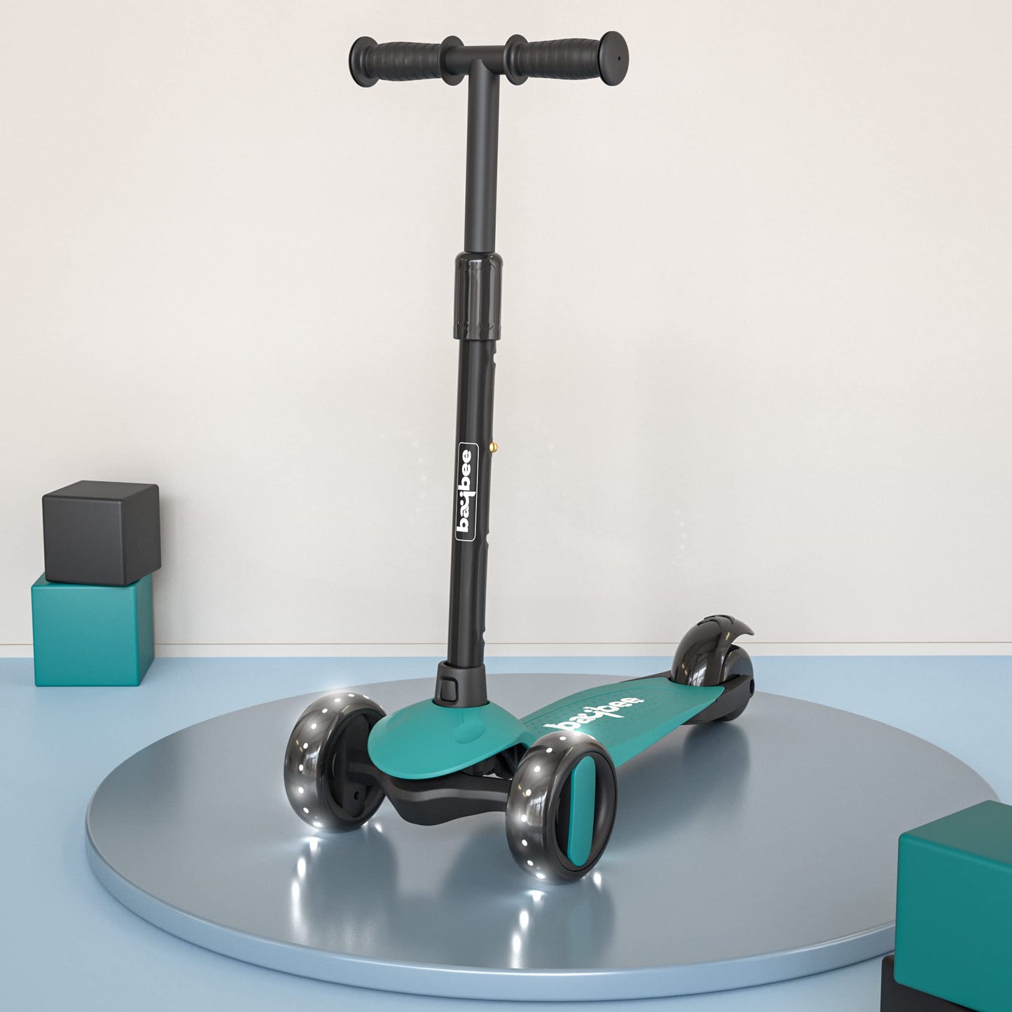 Baybee Alpha Kick Scooter for Kids, Smart 3 Wheel Kids Scooter with 4 Height Adjustable Handle, Runner Scooter with Led PU Wheels & Brake, Skate Scooter for Kids 3 to 10 Years Boys Girls (Violet) - Springkart