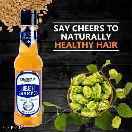 Dull Hair & Repairs Damage Hair Beer Shampoo For Men & Women 180ml*2 (Pack of 2) - Springkart