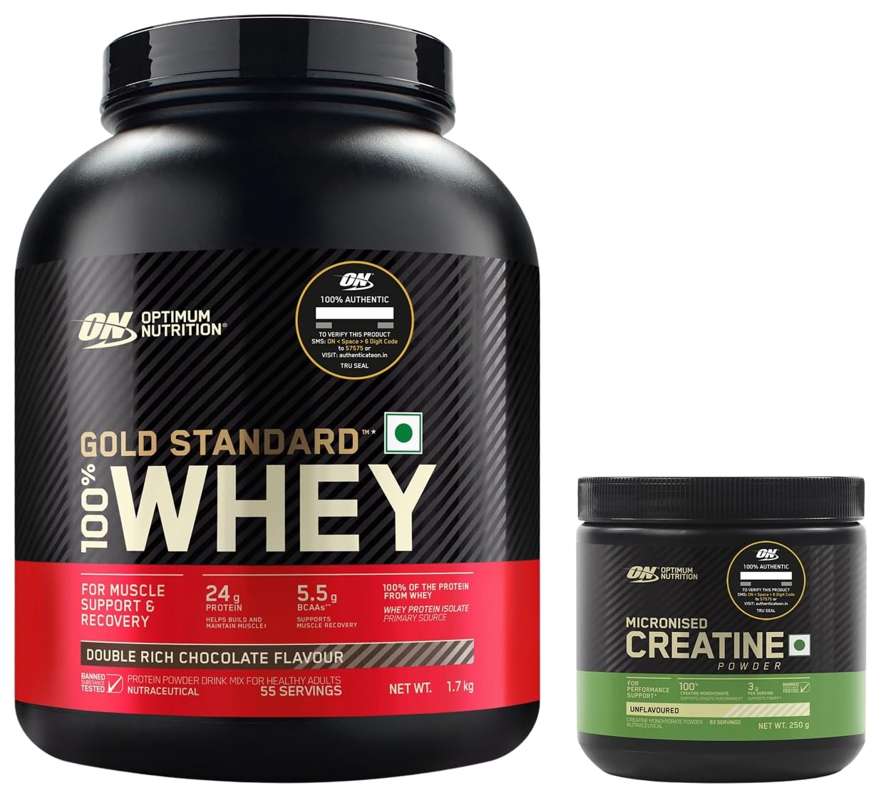 Optimum Nutrition (ON) Gold Standard 100% Whey Protein Powder 2 lbs, 907 g (Double Rich Chocolate), for Muscle Support & Recovery, Vegetarian - Primary Source Whey Isolate
