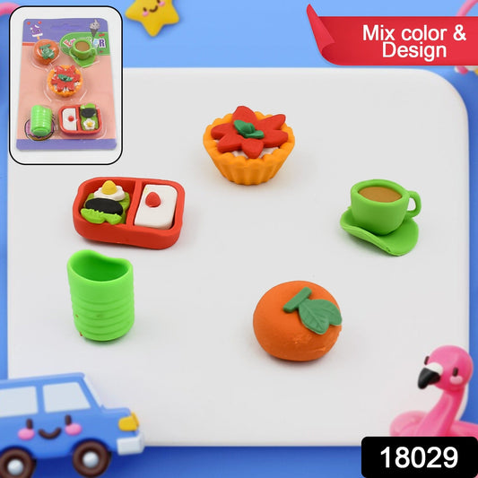 3D Mix Design Fancy & Stylish Colorful Erasers, Mini Eraser Creative Cute Novelty Eraser for Children Different Designs Eraser Set for Return Gift, Birthday Party, School Prize (1 Set) - Springkart