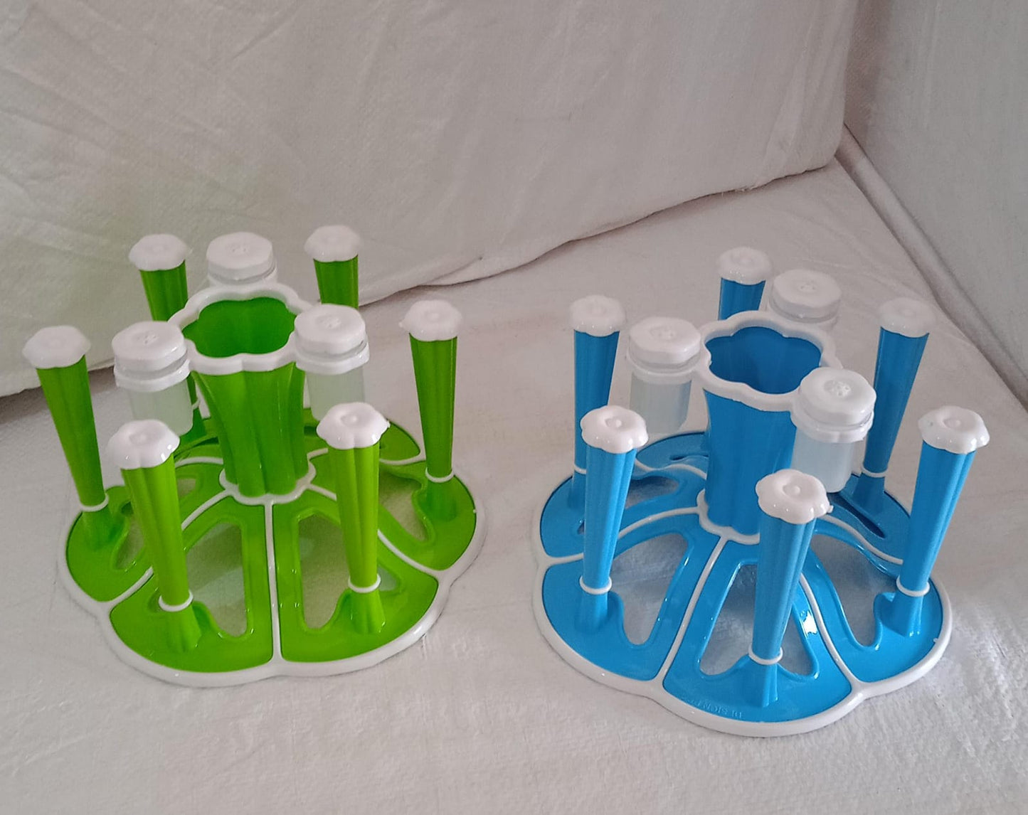 Miracle Plastic Glass Stand / Tumbler Holder / Glass Holder for Kitchen / Dining Table 6 Glasses Stand With 3 Pepper Salt (Moq :- 2 Pc) - Springkart