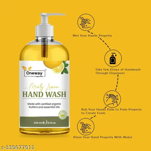 Oneway Happiness Herbal Lemon Handwash (By one get one free) 1000ml