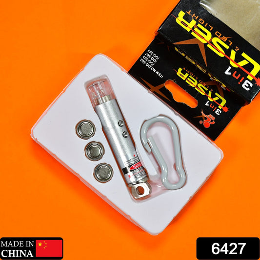 3 in1 Laser Light, LED Flashlight + Torch Keychain + Laser Pointer - Springkart
