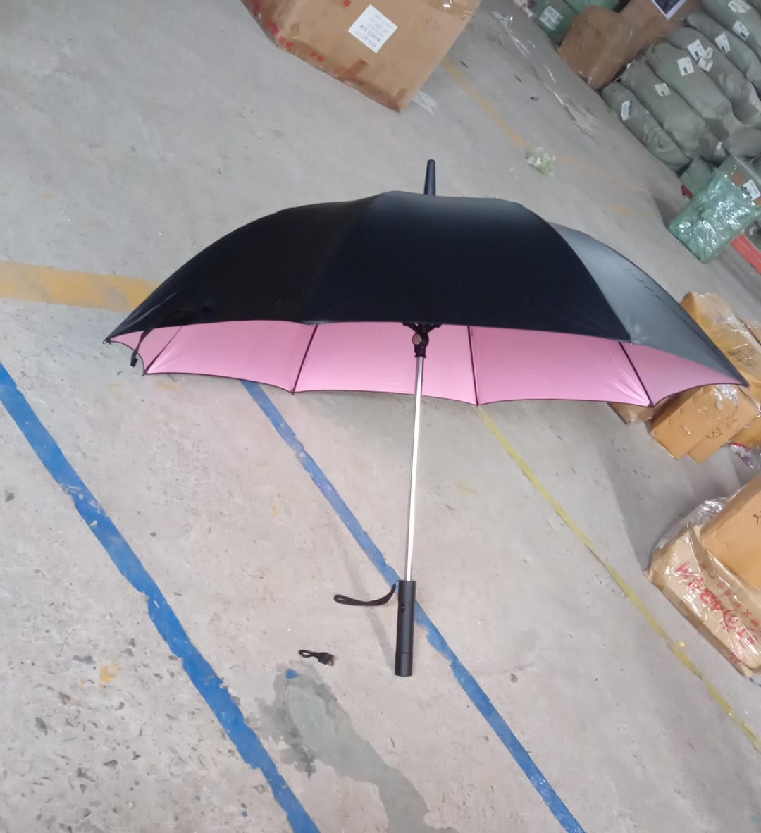 Sun Umbrella With Inside Fan & Power Bank Umbrellas For Summer (1 Pc) - Springkart