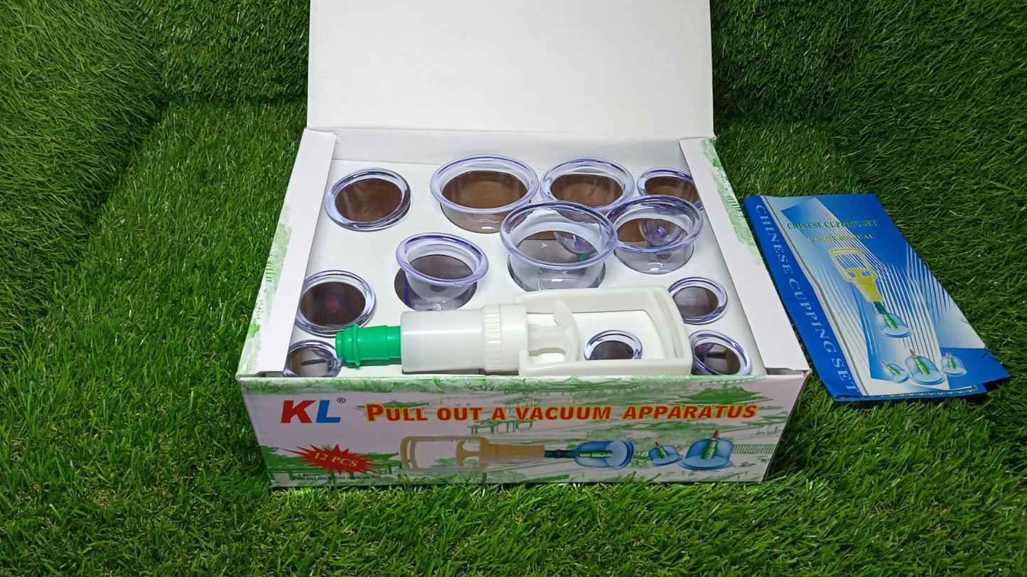 12pcs Cups Vacuum Cupping Kit Pull Out a Vacuum Apparatus Therapy Relax Massagers Curve Suction Pump - Springkart