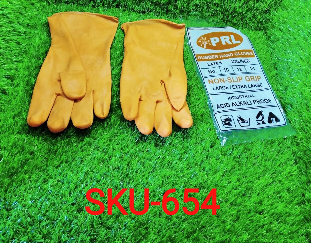 Cut Glove Reusable Rubber Hand Gloves (Orange) - 1 pc - Springkart