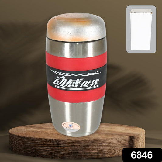 Steel Travel Mug / Tumbler / Cup, Double Walled With Rubber Grip 400ml. - Springkart