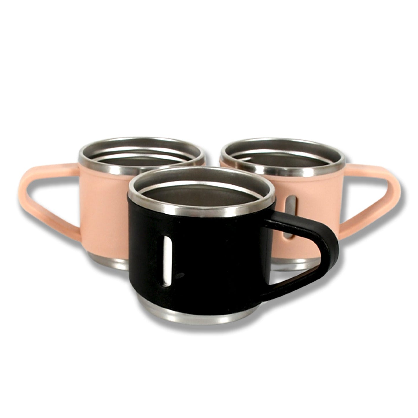 Stainless Steel Vacuum Coffee / Tea Cup, Tea Mug Hot Insulated Double Wall Stainless Steel, Coffee, and Milk Cup with Handle Easy To Carry: Coffee Cup (3 pc) - Springkart