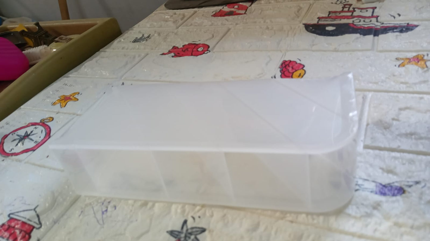 Plastic 4 Compartment Office Desktop Storage Box, Pen Pencil Stand/Holder Stationary Organizer, Plastic Desktop Stationary Organizer For School - Springkart