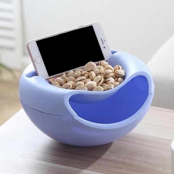 Pista Nut Fruit Platter Serving Bowl With Mobile Phone Holder by HomeFast - Springkart