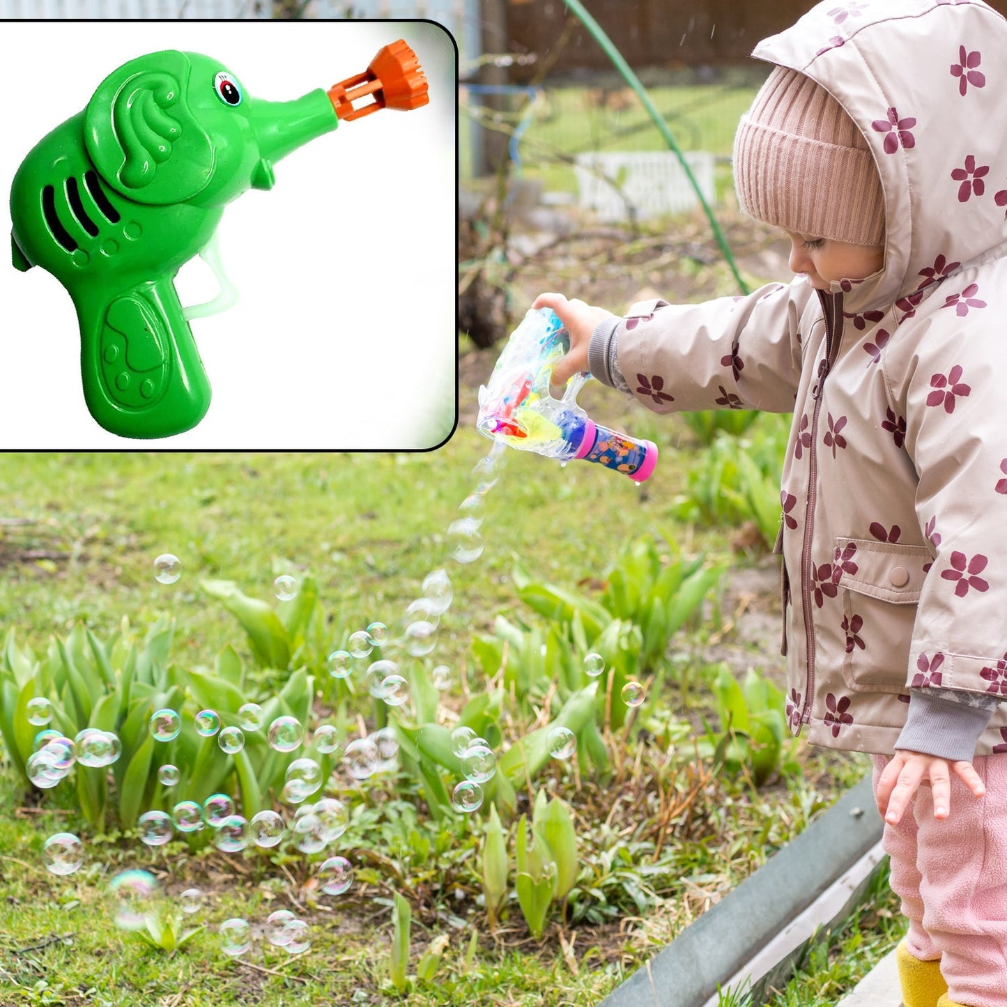 Bubble Gun Elephant Hand Pressing Bubble Gun Toy for Kids Bubble Liquid Bottle with Fun Loading - Springkart