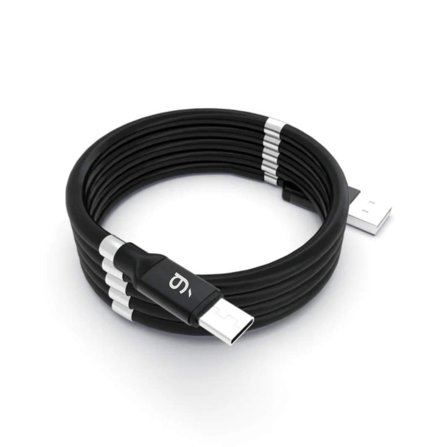 USB Cable, Charging Cable 3A Fast Charge and Sync Most Stunning Charging Cable, Magnetic Charging Cable Charging Cable for Phone (Compatible with (No More Messy Cables in Car & Home), (120 CM), ( Black), One Cable) - Springkart