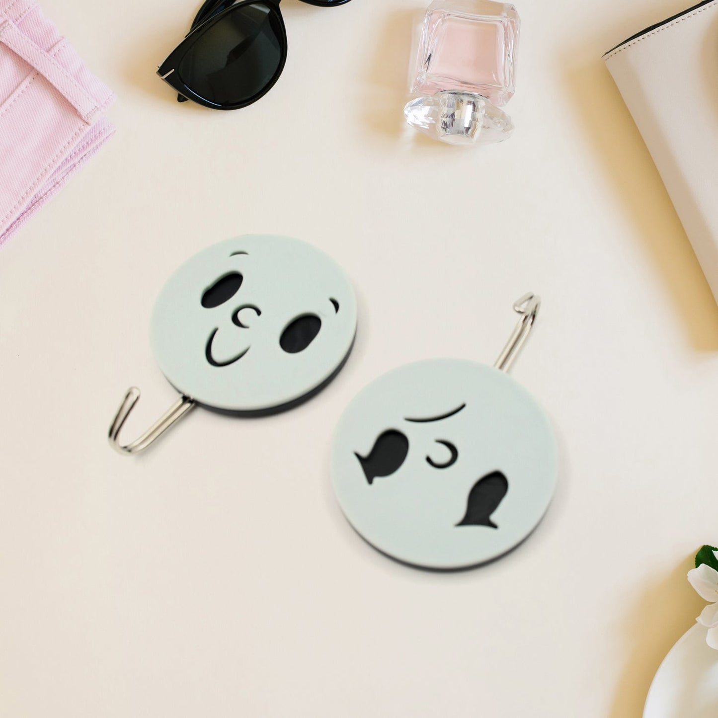 Multipurpose Self-Adhesive Hooks (2 Pc): Heavy Duty, Waterproof, Wall Mount (Bathroom, Kitchen) - Springkart