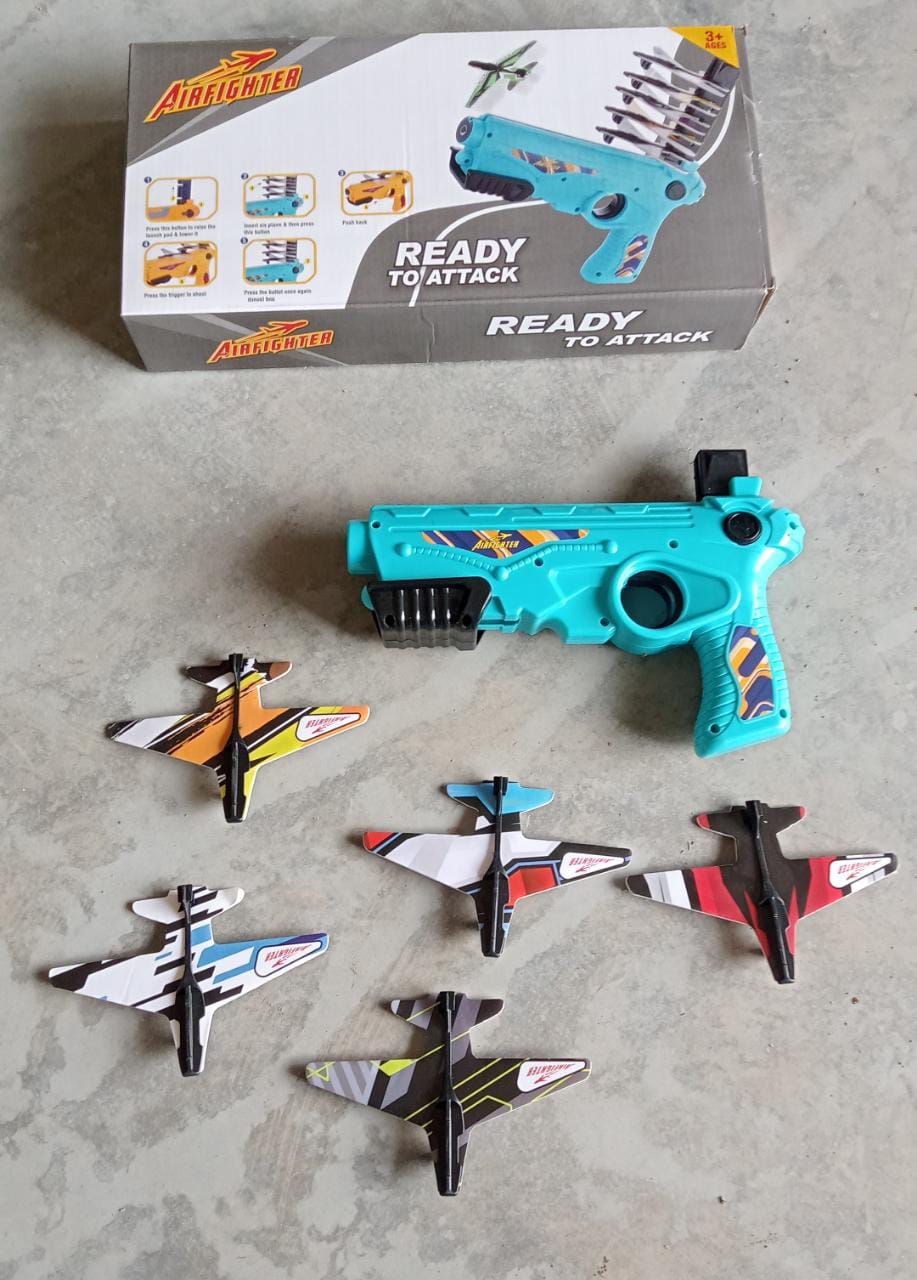 Airplane Launcher Toy with Foam Planes, 5-Pack - Springkart