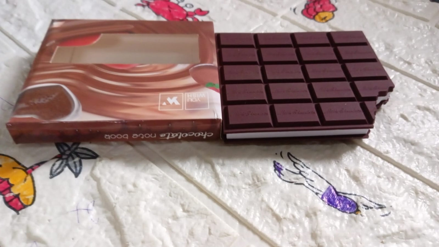 Small Chocolate Scented Diary Memo Notebook in Rectangular Chocolate Bite Shape with Original Chocolate Smell Personal Pocket Diary, Dairy book with Plain Pages for Kids - Springkart
