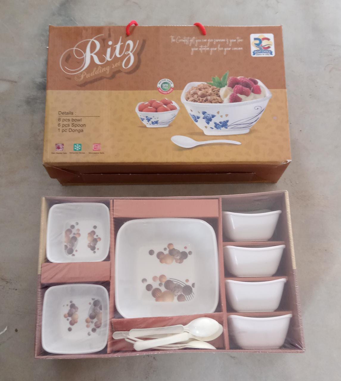 13 Pc Pudding Set used as a cutlery set for serving food purposes and sweet dishes and all in all kinds of household and official places etc. - Springkart