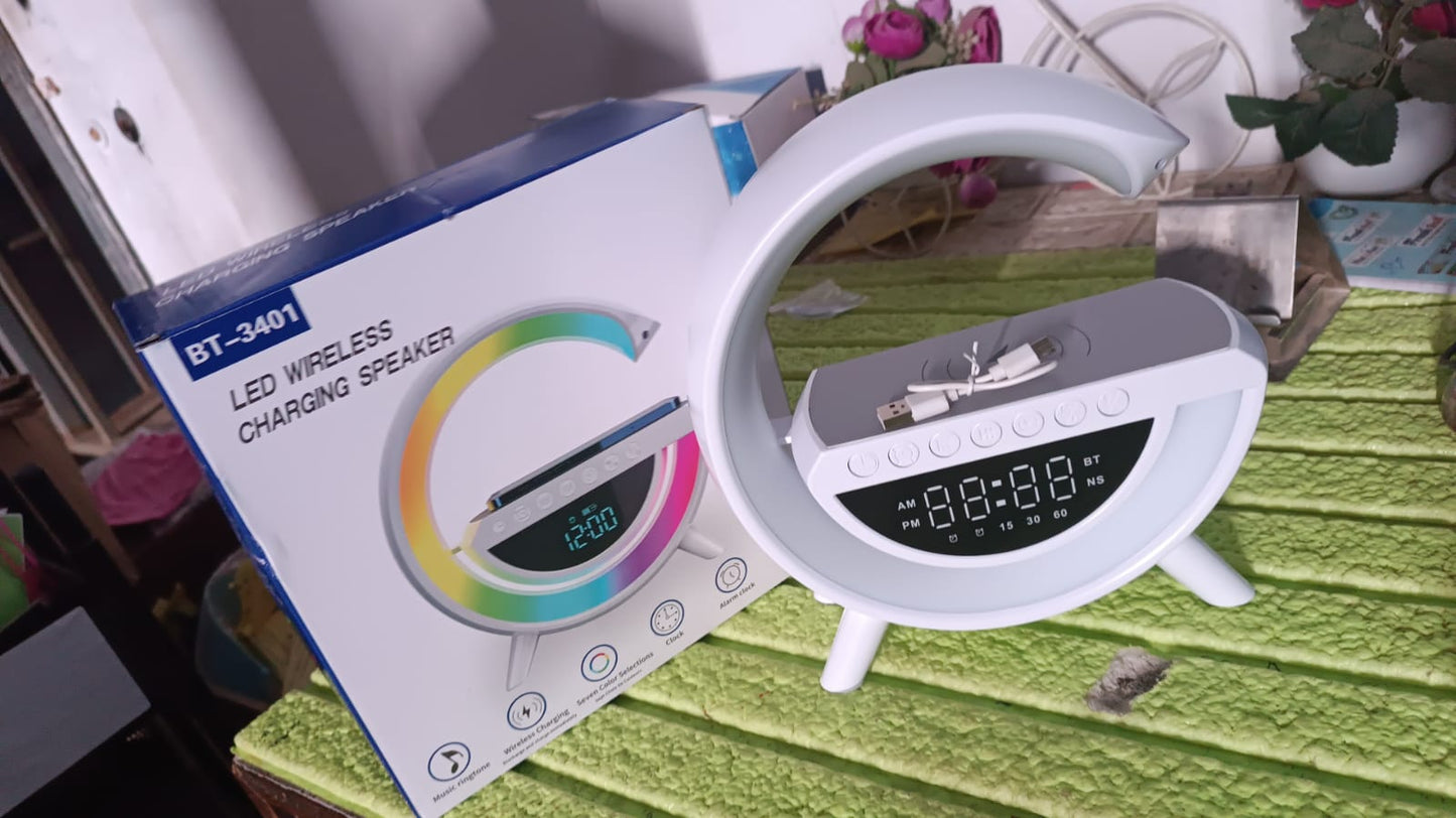 G Lamp Speaker - 3-in-1 Bluetooth Speaker with Fast Wireless Charging (1 Pc) - Springkart
