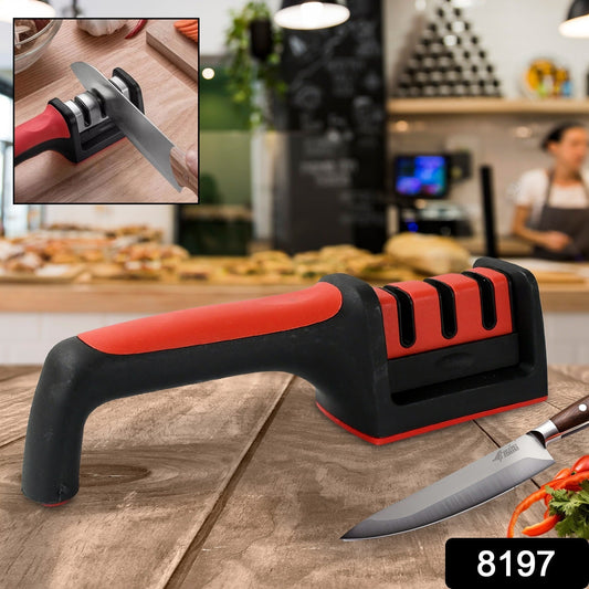 Manual Knife Sharpener 3 Stage Sharpening Tool for Ceramic Knife and Steel Knives (1 Pc) - Springkart