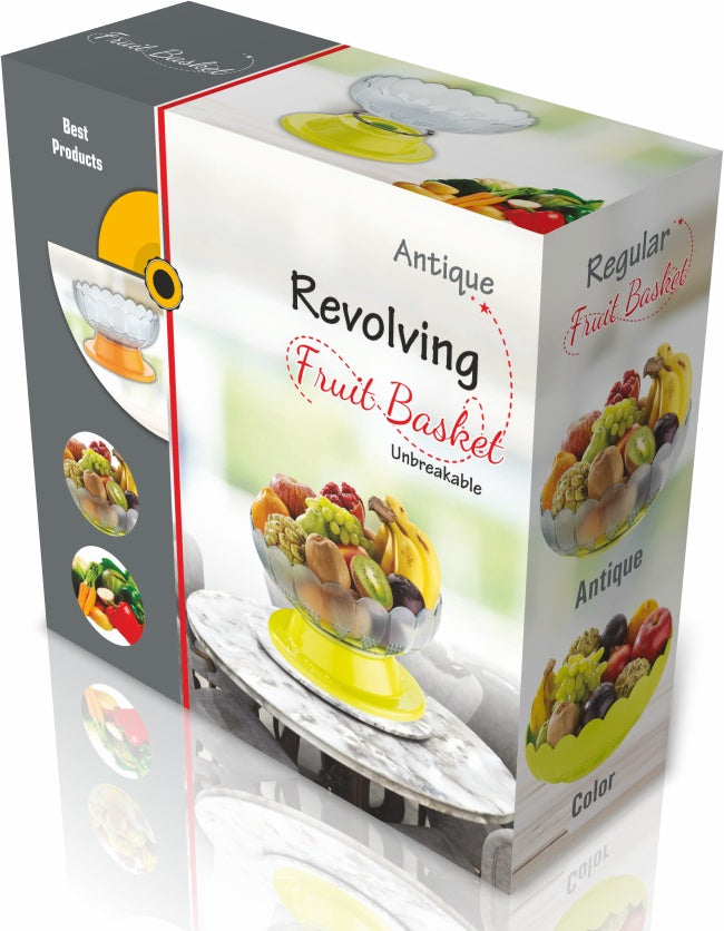Absolute Plastic Round Revolving Fruit and Vegetable Bowl - Springkart